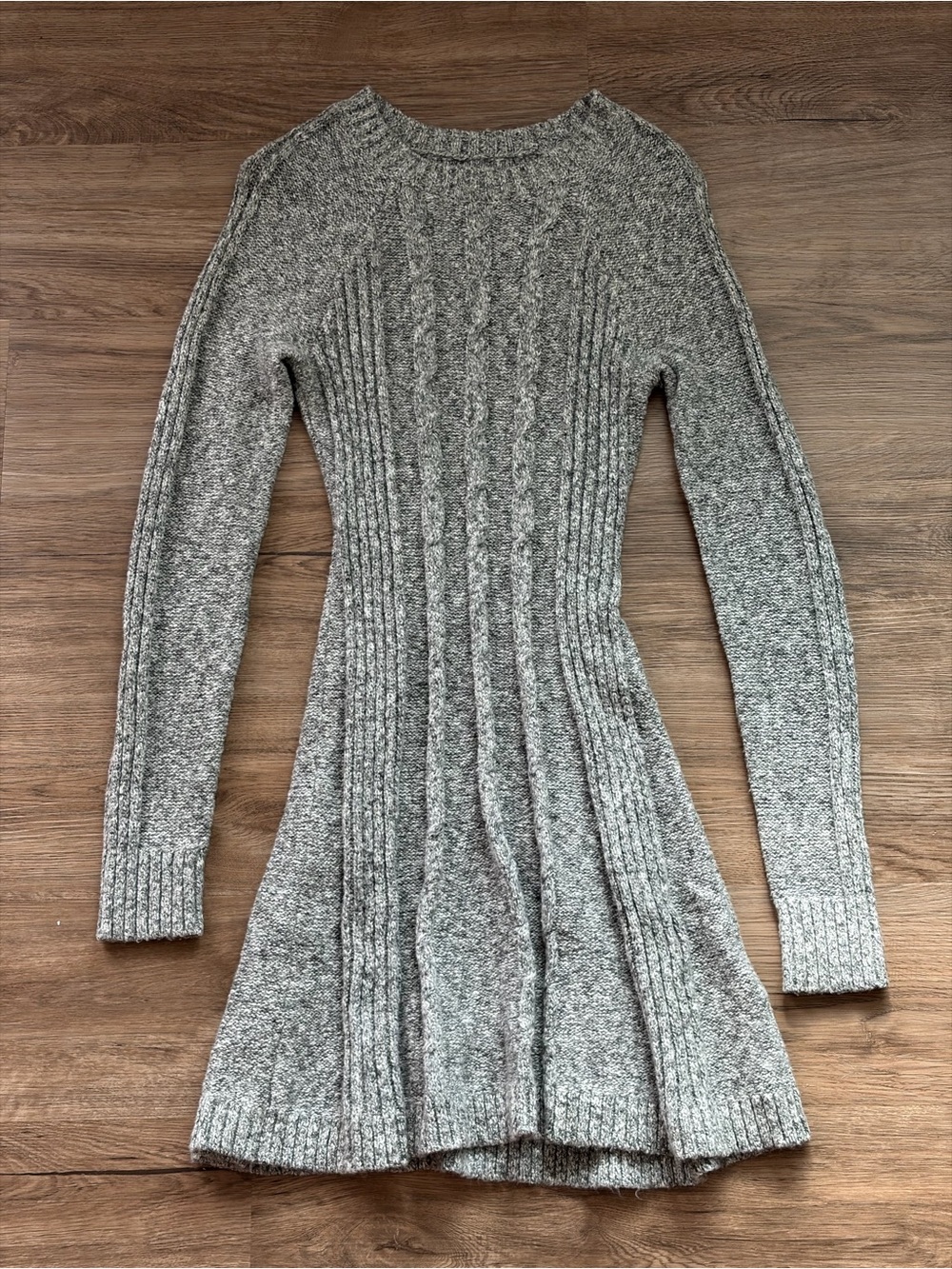 Y2K Hollister Grey Cable Knit Sweater Dress Size XS